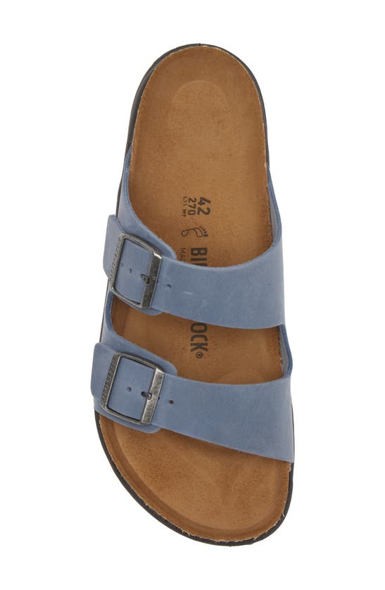 Shop Birkenstock Arizona Slide Sandal In Elemental Blue