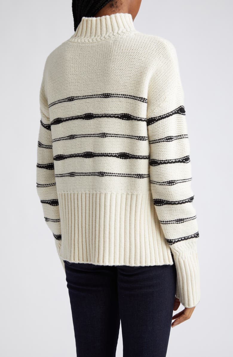 Veronica Beard Viori Stripe Wool Blend Mock Neck Sweater | Nordstrom
