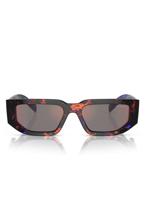 Prada 54mm Rectangle Polarized Sunglasses in Abstract Orange at Nordstrom