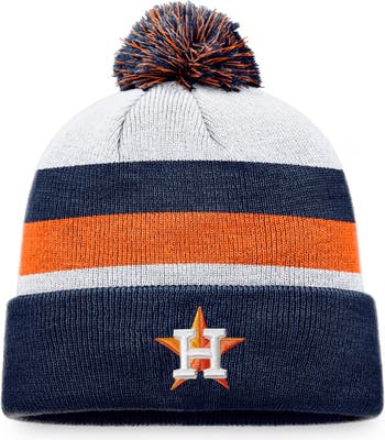 FANATICS Men's Fanatics Branded Navy Houston Astros Stripe Cuffed Knit Hat  with Pom