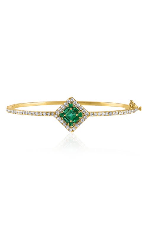 Mindi Mond Clarity Cube Emerald & Diamond Hinge Bracelet In Dia/18k Yg