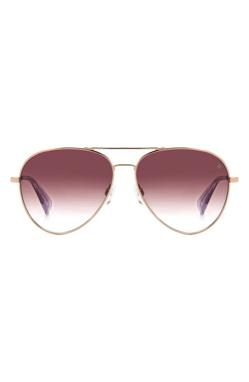 Shop Rag & Bone 59mm Aviator Sunglasses In Red Gold/burgundy Shaded