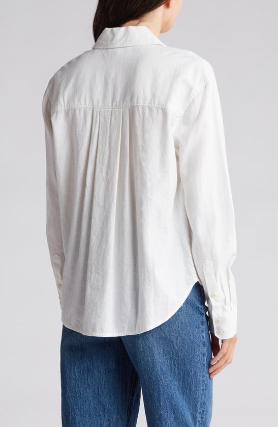 Shop Madewell Linen Blend Boy Shirt In Eyelet White
