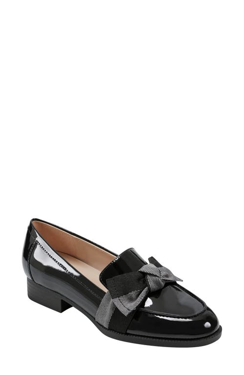 Shop Bandolino Bow Loafer In Black Light Grey Bow