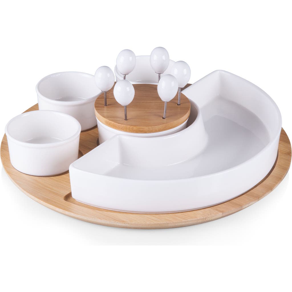 Shop Toscana A Picnic Time Brand Toscana Symphony Appetizer Bowl Serving Set In Brown/white