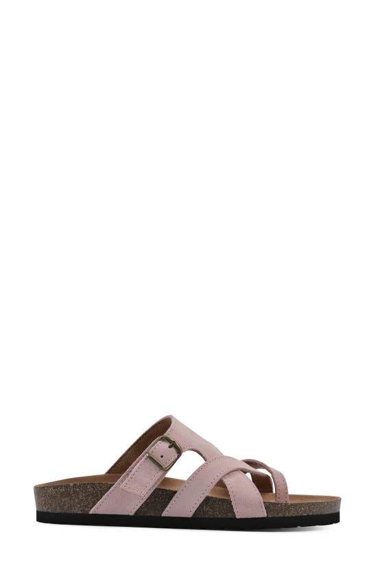 Shop White Mountain Footwear Graph Sandal In Blush Pink/ Suede