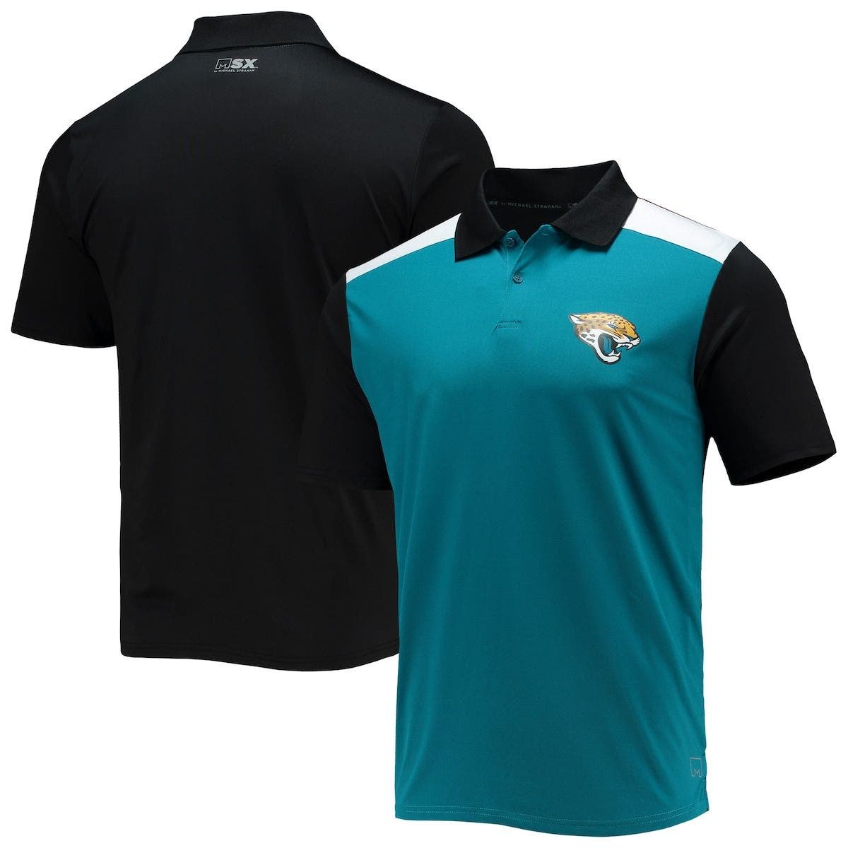 blue and green polo shirt