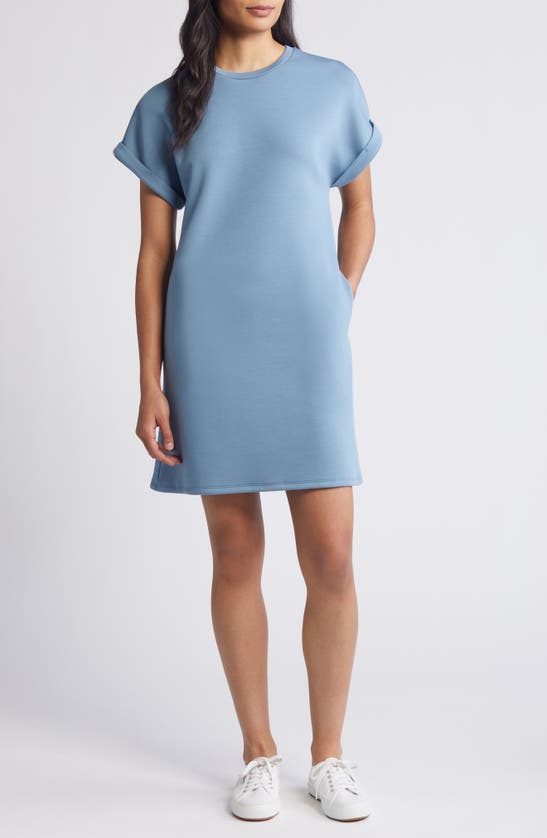 Shop Caslon Cuffed T-shirt Dress In Blue Ensign