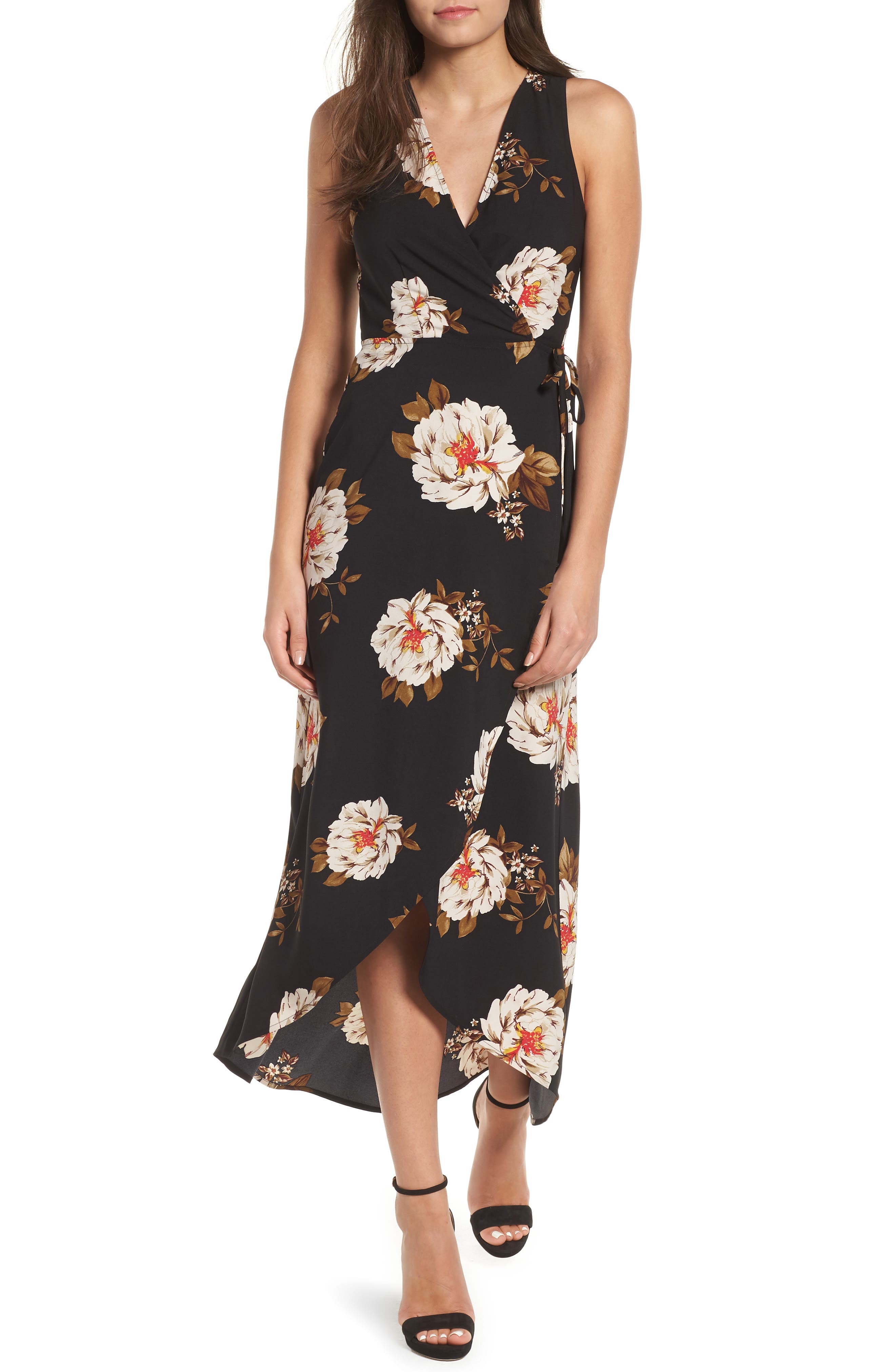 leith floral wrap dress