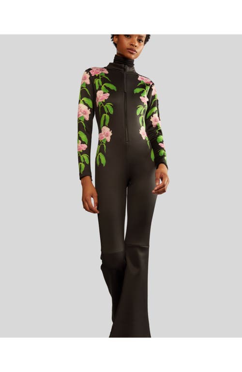 Shop Cynthia Rowley Water Repellent Bonded Ski Suit In Black Pink