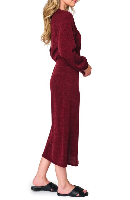 Shop Gibsonlook Long Sleeve Sweater Dress In Red Wine