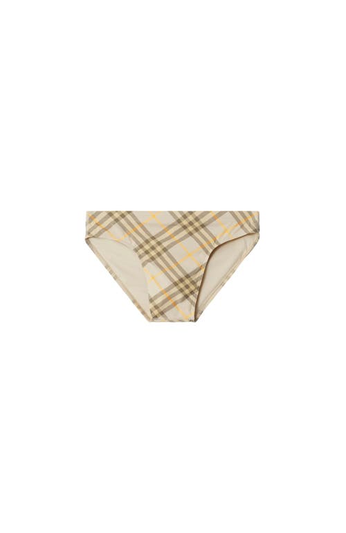 Shop Burberry Check Swim Briefs In Wheat