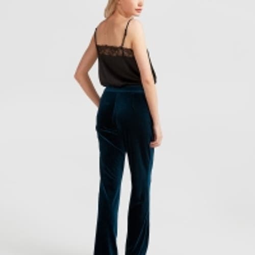 Belle & Bloom Reverie Velvet Pant In Dark Teal