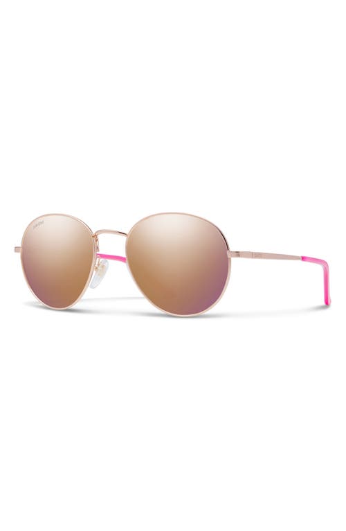 Smith Prep 53mm Polarized Round Sunglasses in Rose Gold /Rose Gold