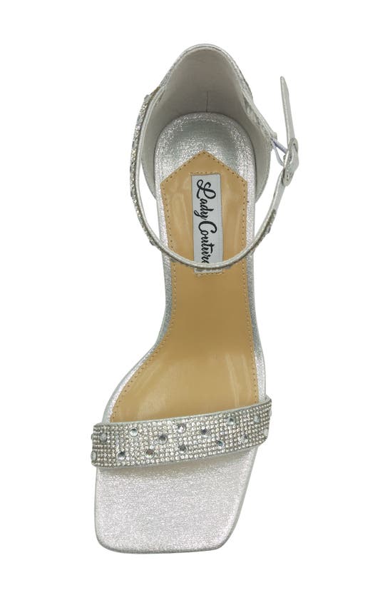 Shop Lady Couture Kloe Crystal Embellished Wedge Sandal In Silver