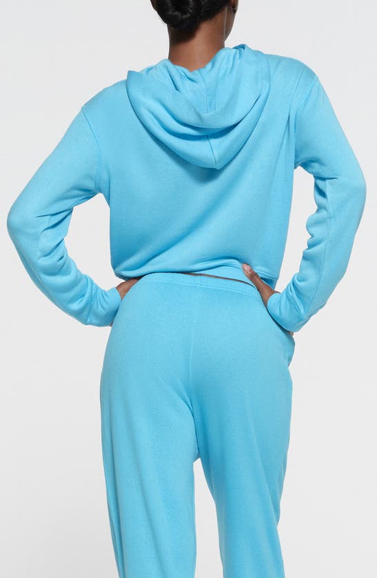 Shop Skims Light French Terry Hoodie In Cyan
