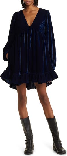 Free people 2025 blue velvet dress