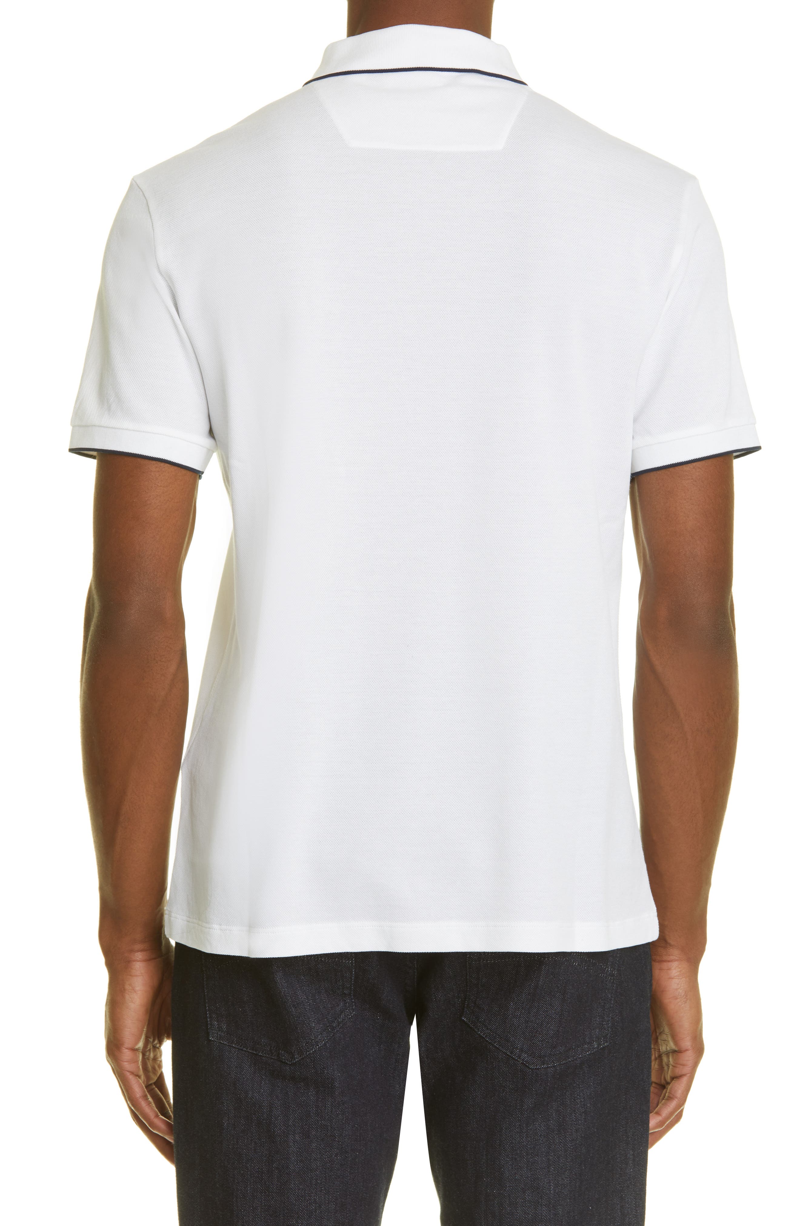 Nautica Mens Short Sleeve Performance Pique Polo with Tipping