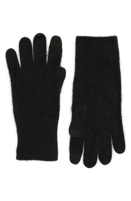 Nordstrom Brushed Cashmere Tech Gloves In Black