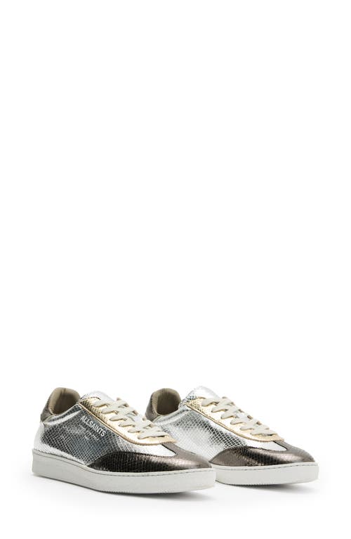 Shop Allsaints Thelma Metallic Sneaker In Silver Multi