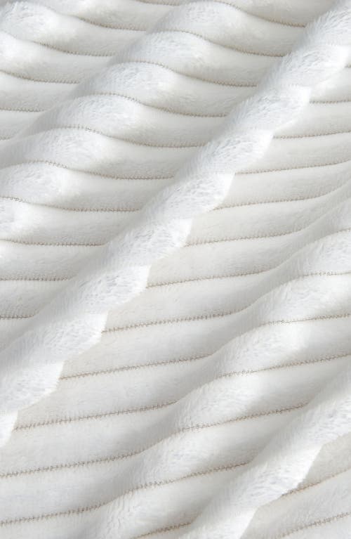 Woven & Weft Ribbed Faux Shearling Reversible Blanket In White