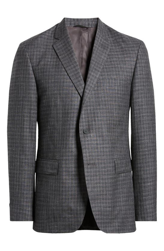 Shop Jb Britches Plaid Wool & Silk Blend Sport Coat In Charcoal