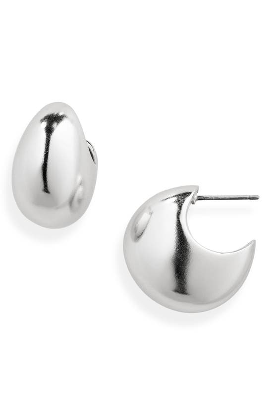 Shop Madewell Sculptural Chunky Hoop Earrings In Light Silver Ox