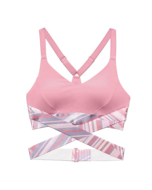 Shop Adore Me Maven Medium-impact Sports Bra In Stripe Pink