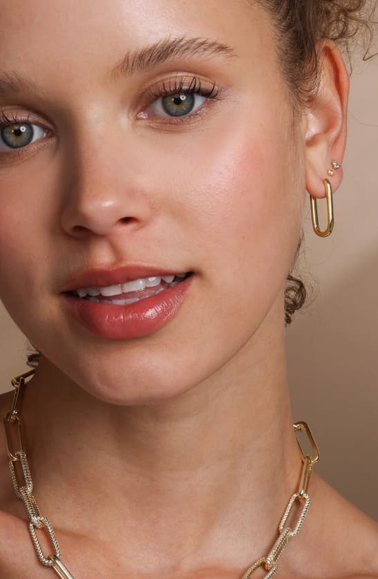 Shop Melinda Maria Carrie Link Huggie Earrings In Gold