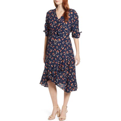 Angel Maternity Bella Cherry Print Maternity Dress, Blue