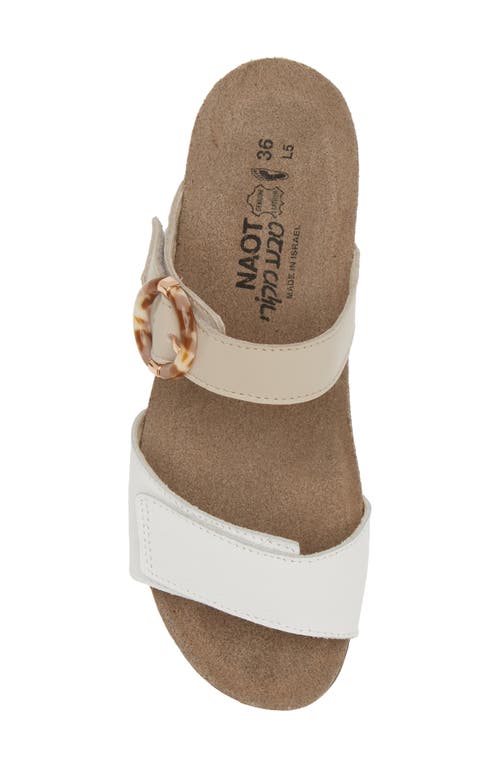 Naot Anabel Wedge In Soft White/soft Ivory
