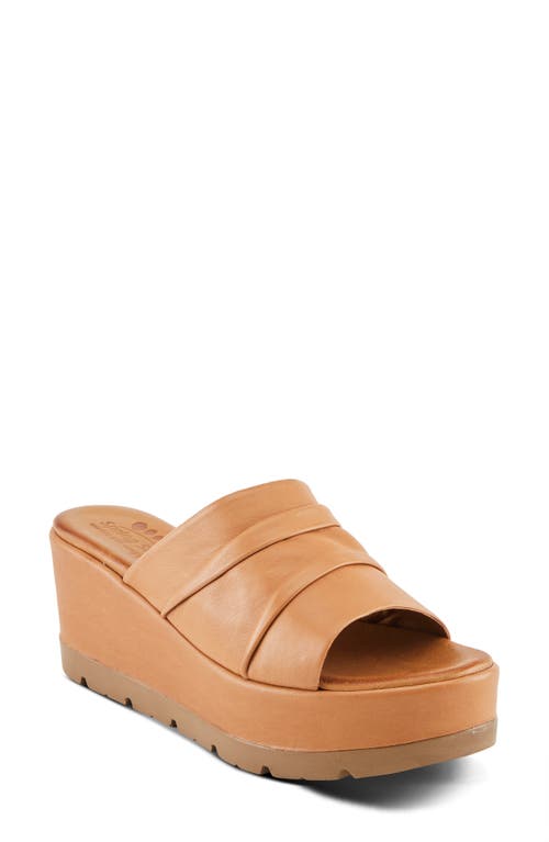 Spring Step Allerton Platform Wedge Slide Sandal In Camel