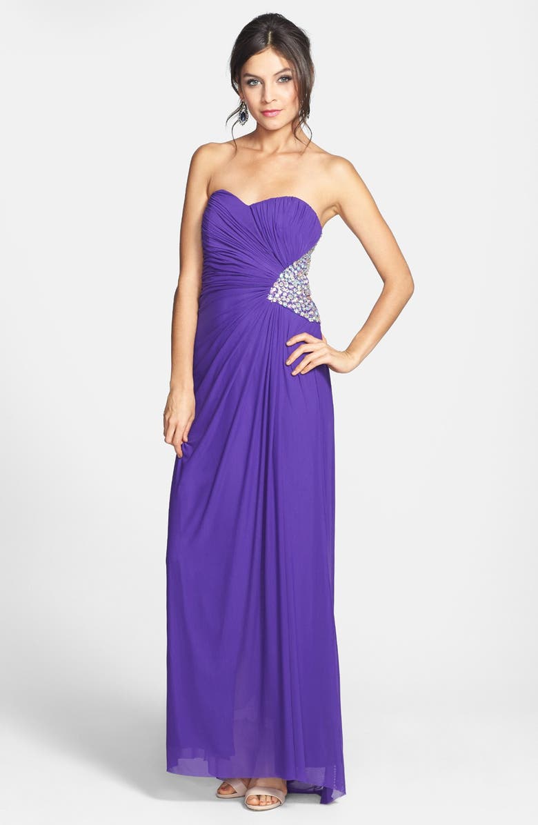 Jump Apparel Embellished Side Cutout Gown (Juniors) | Nordstrom