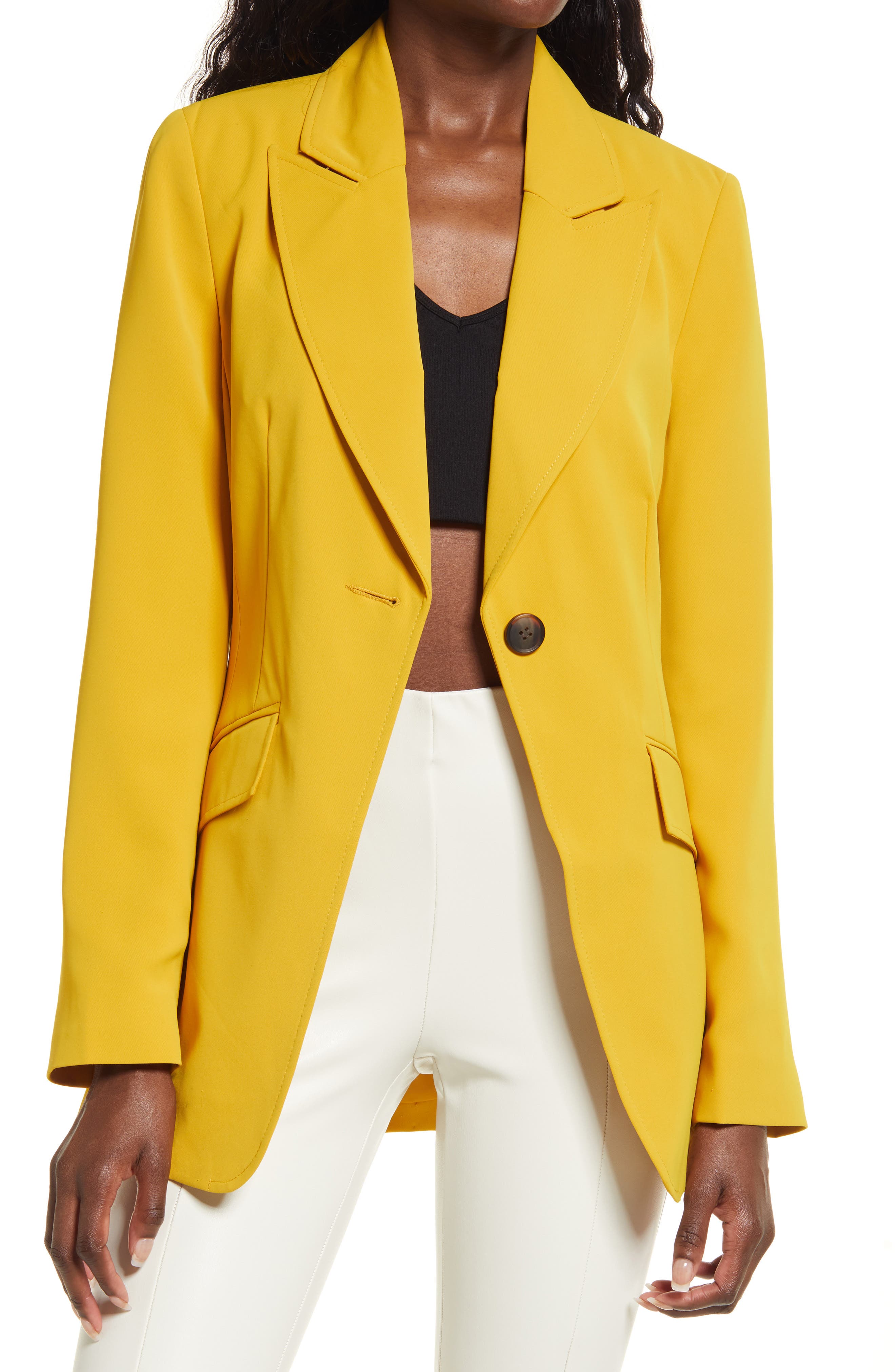 yellow petite blazer