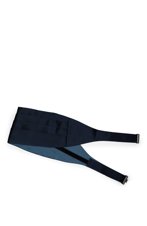 Shop Brunello Cucinelli Silk And Cotton Satin Cummerbund In Blue