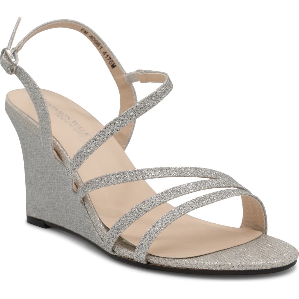 Shop Touch Ups Phyllis Shimmer Wedge Sandal In Silver