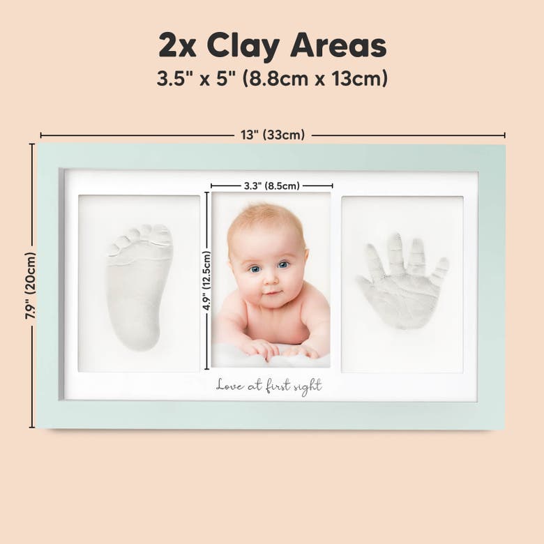 Shop Keababies Baby Handprint & Footprint Keepsake Duo Frame In Sage