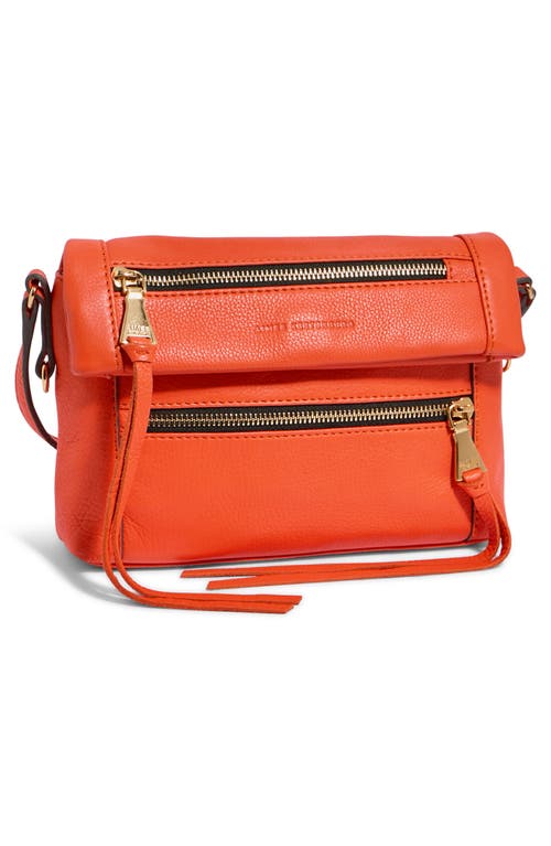 Shop Aimee Kestenberg Crosstown Double Entry Leather Crossbody Bag In Flame