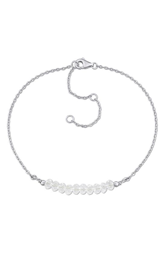 Delmar Beaded Chain Bracelet In White Topaz