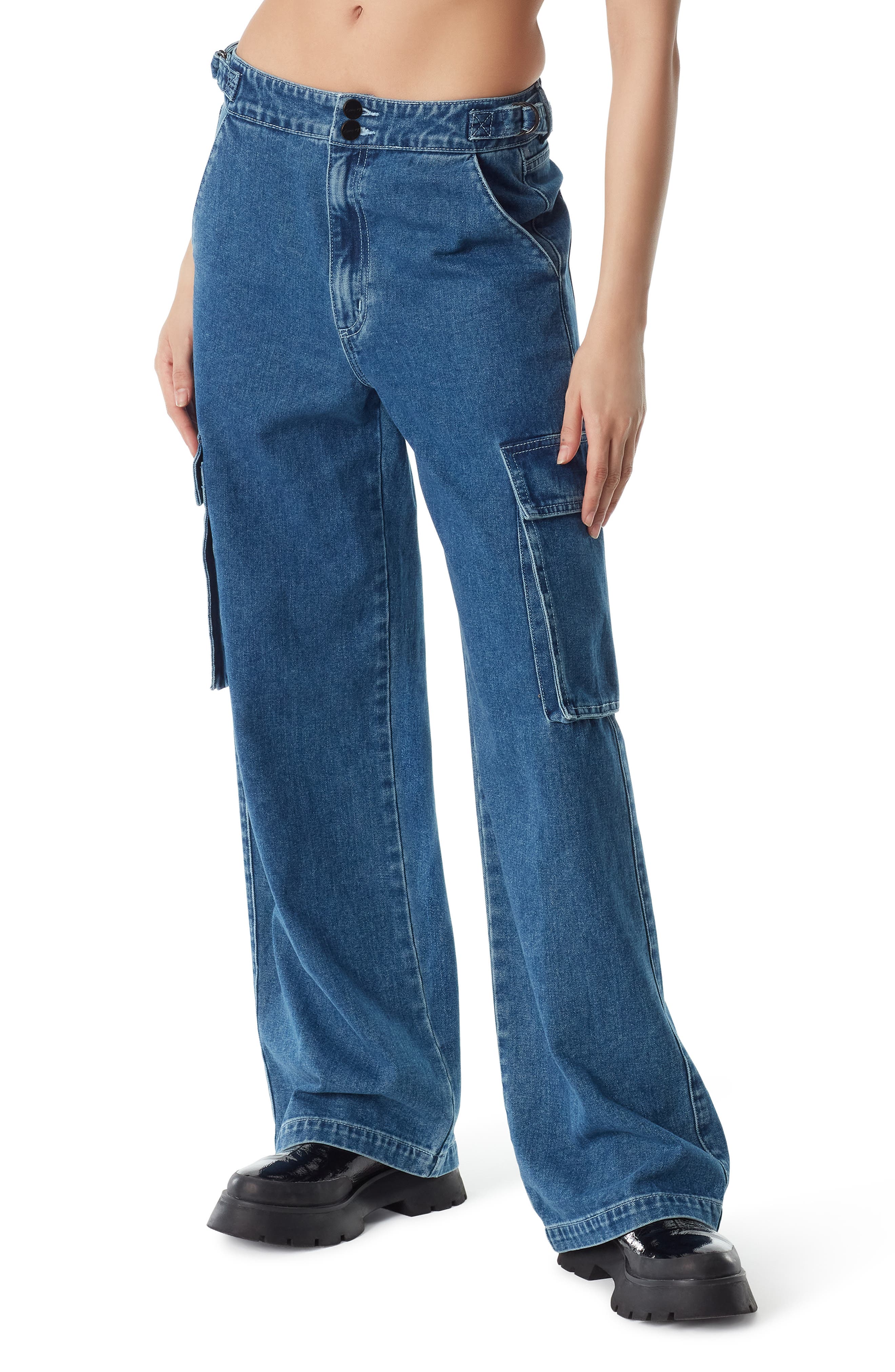 High Waist Cargo Jeans