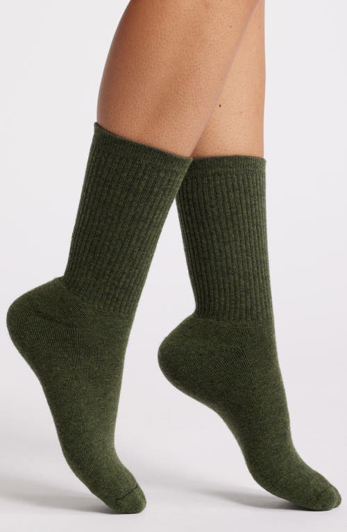 American Trench Supermerino Wool Blend Crew Socks in Olive 