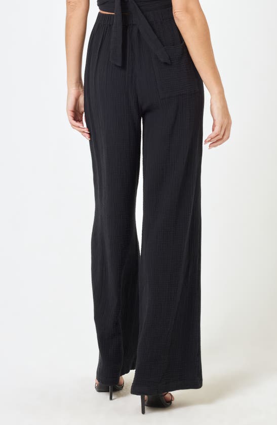 Shop L*space Lspace Santos Cotton Gauze Cover-up Pants In Black