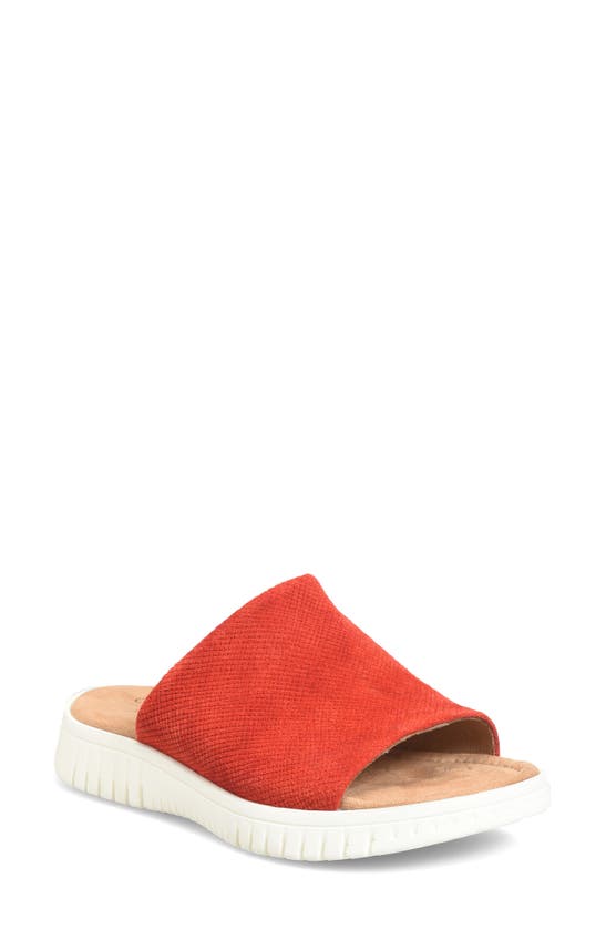 Comfortiva Carmilla Slide Sandal In Red Suede