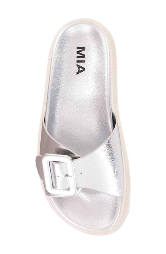 Shop Mia Gya Waterproof Platform Slide Sandal In Silver