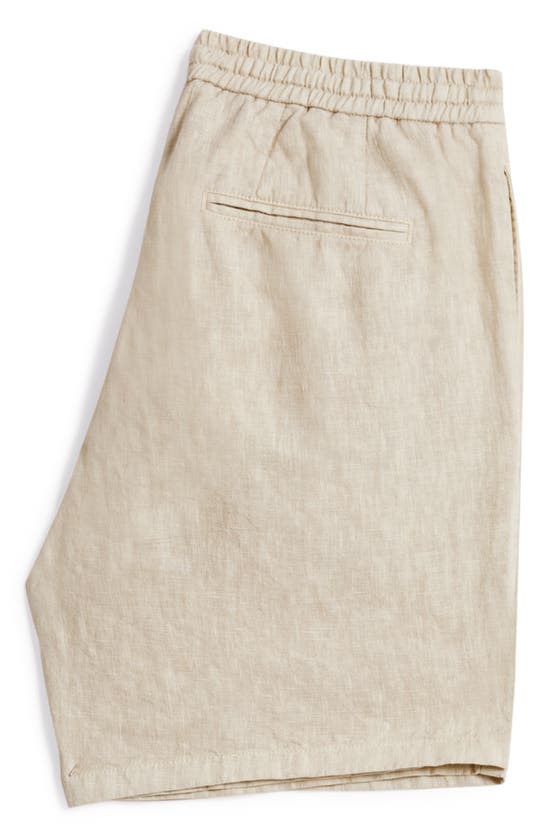 Shop John Varvatos Daryl Drawstring Linen Blend Shorts In Macadamia
