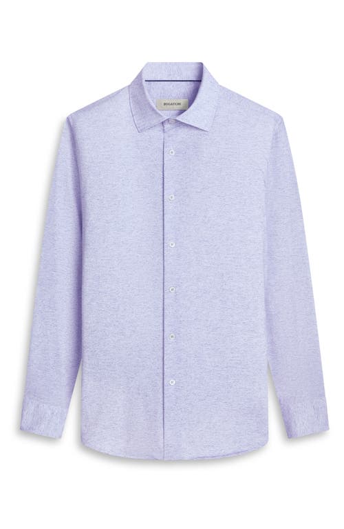 Shop Bugatchi James Ooohcotton® Heathered Button-up Shirt In Cobalt