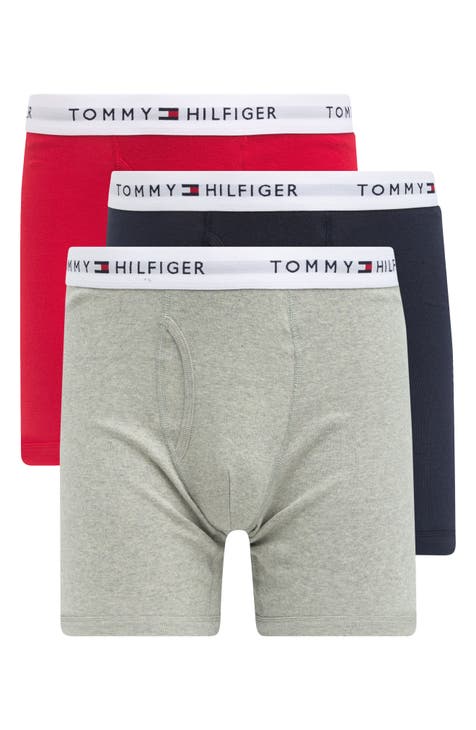 Tommy Hilfiger Men's Cotton Classics Boxer Brief - Size XL/Blue and Gray