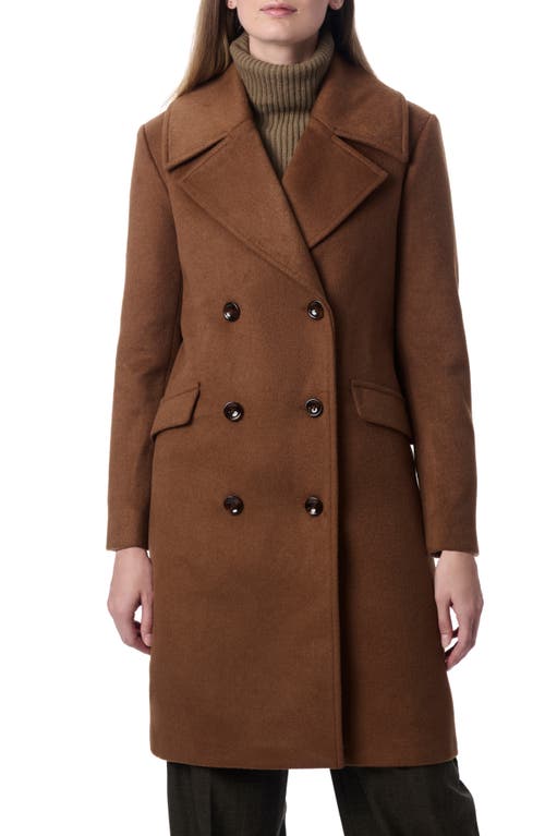 Shop Bernardo Double Breasted Long Coat In Cigar