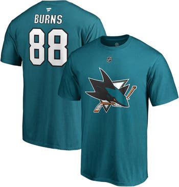 Men's San Jose Sharks Brent Burns Fanatics Branded Teal Name & Number  T-Shirt