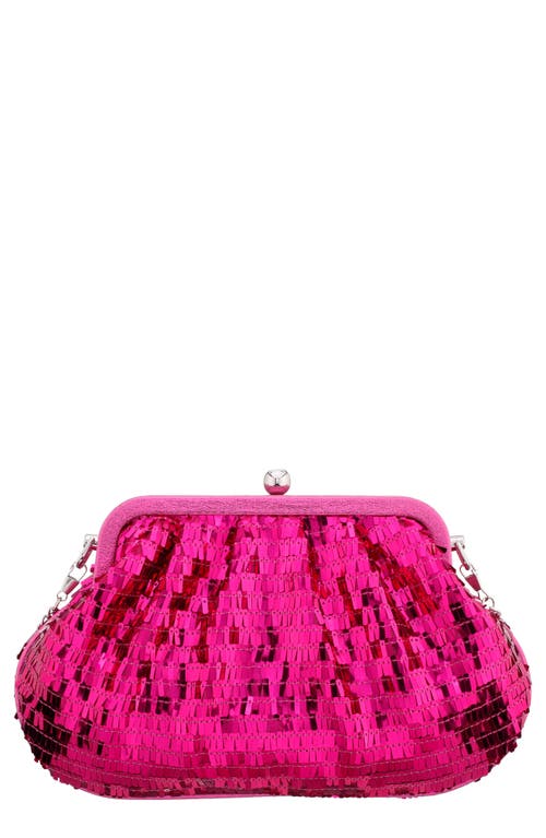 Nina June Sequin Frame Clutch in Fuchsia at Nordstrom